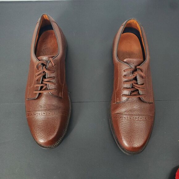 Dockers Shoes Mens Size 10 Brown Cap Toe Leather Derby Oxford Lug Sole 90-8560 - Picture 4 of 10
